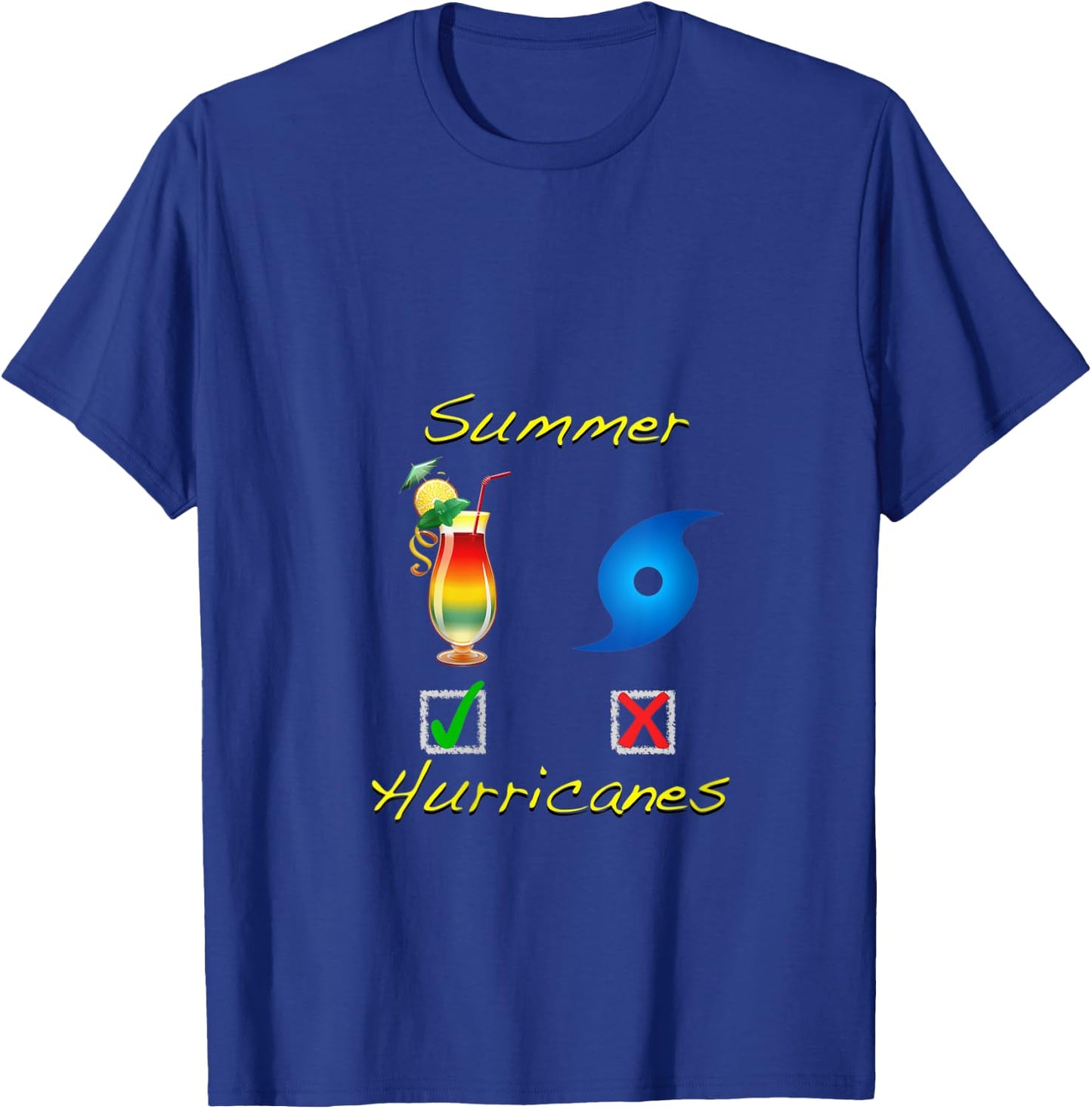 Funny Beach Camping Summer Hurricanes Drink Weather Dad Mom V-Neck T-Shirt - T-Shirt | Royal