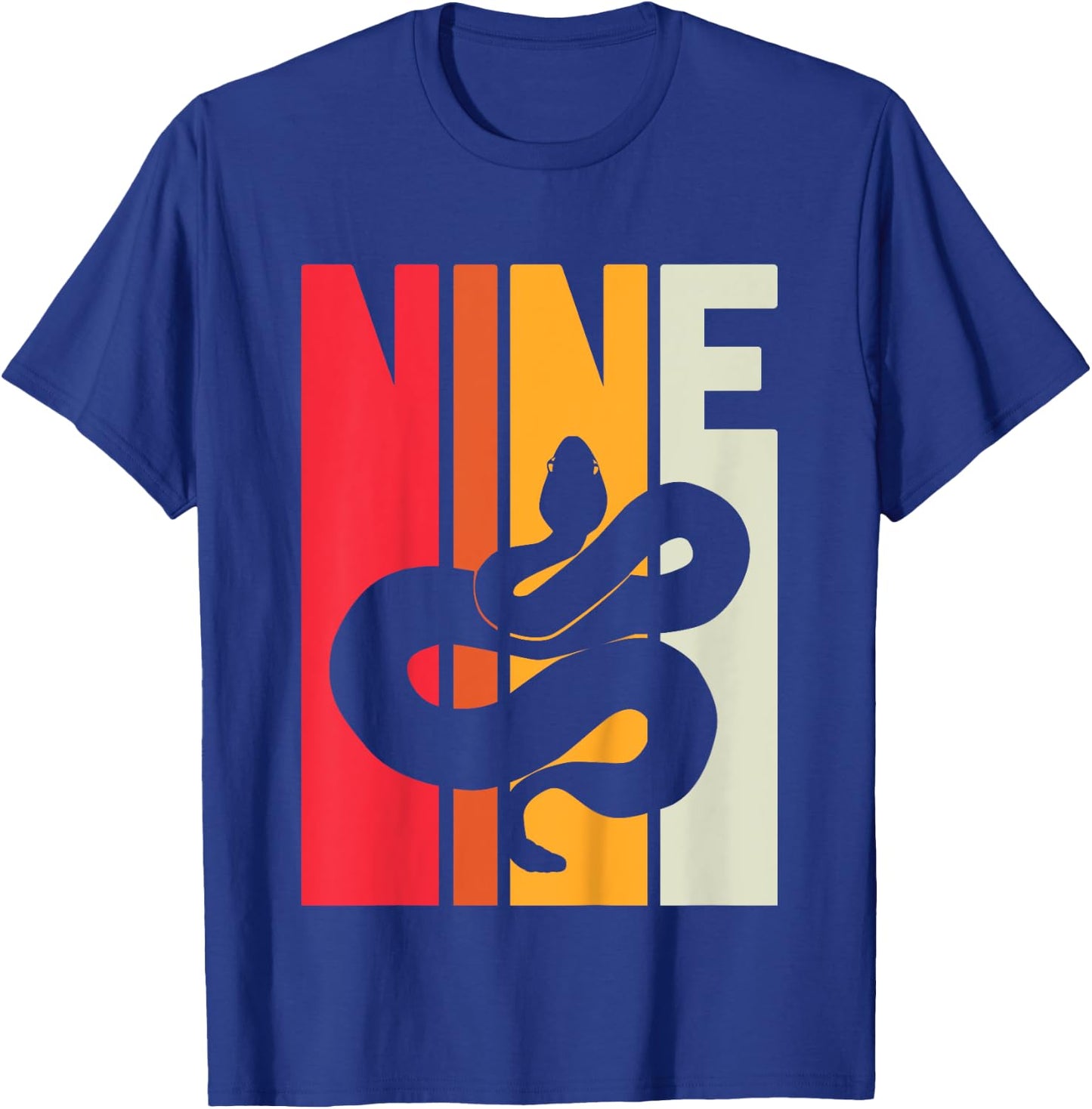 9th Birthday Vintage Snake Lover Pet Reptile 9 Years Old T-Shirt - T-Shirt | Royal