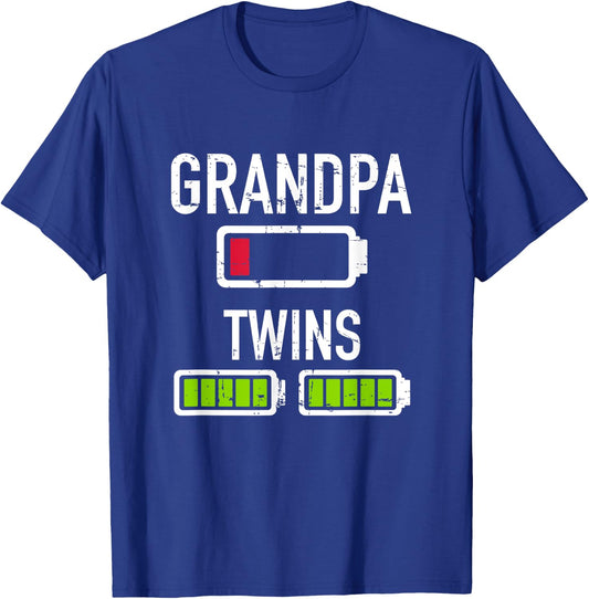 Grandpa low battery twins full battery T-Shirt - T-Shirt | Royal