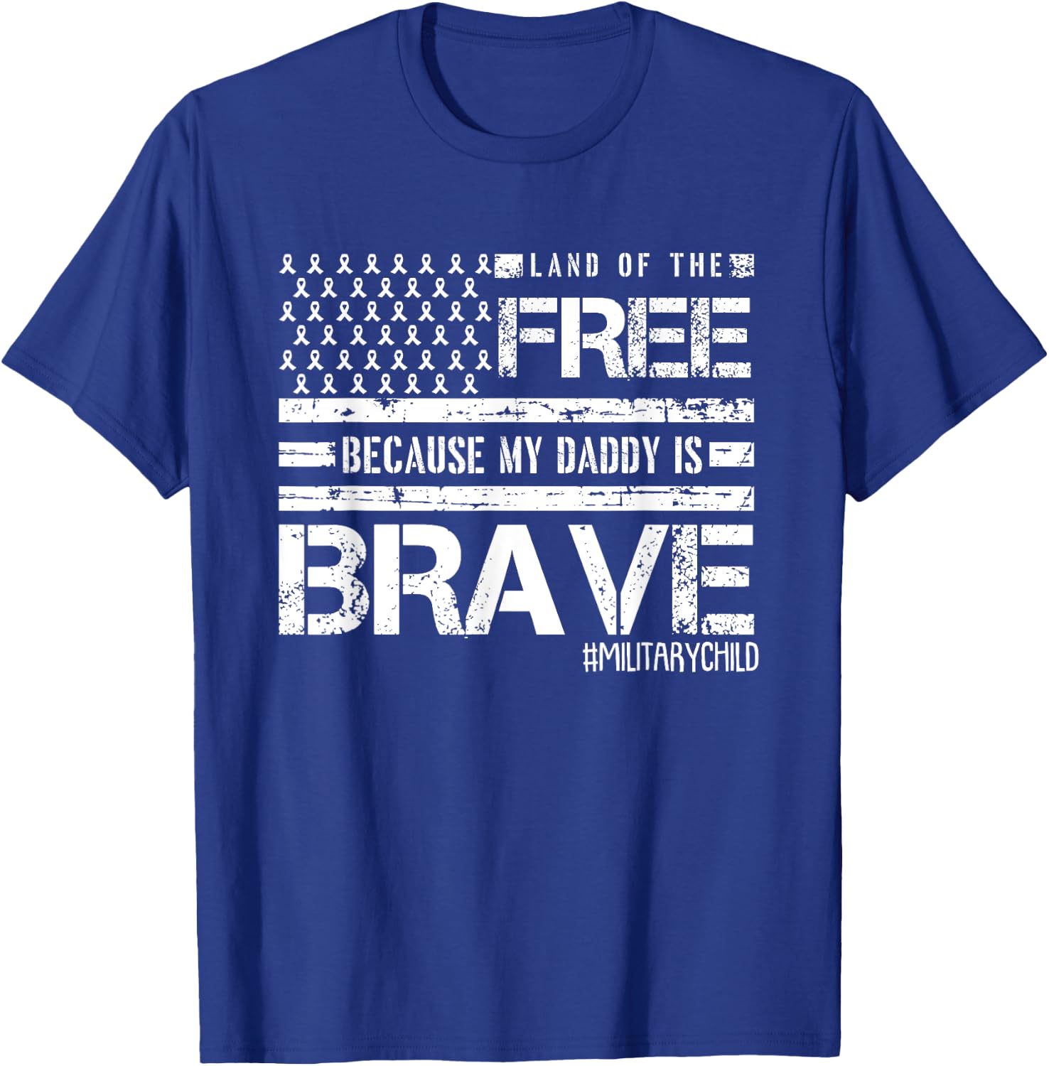Land Of The Free Month Of The Military Child American Flag T-Shirt - T-Shirt | Royal