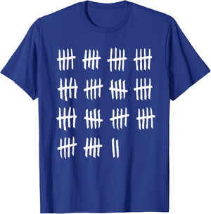 72nd Birthday Outfit 72 Years Old Tally Marks Anniversary T-Shirt - T-Shirt | Royal