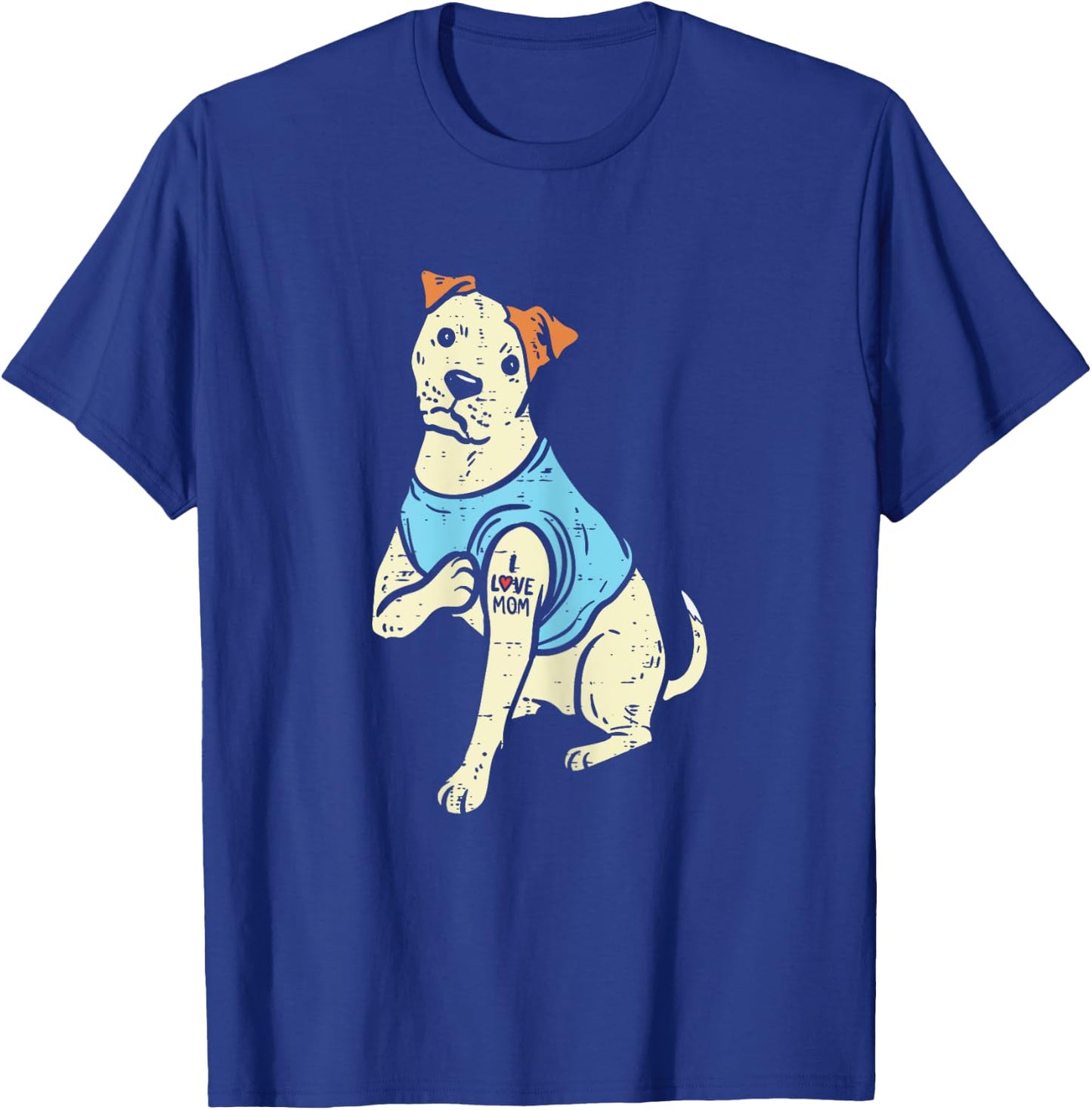 Pitbull I Love Mom Tattoo Pittie Dog Lover Owner Women Gift T-Shirt - T-Shirt | Royal