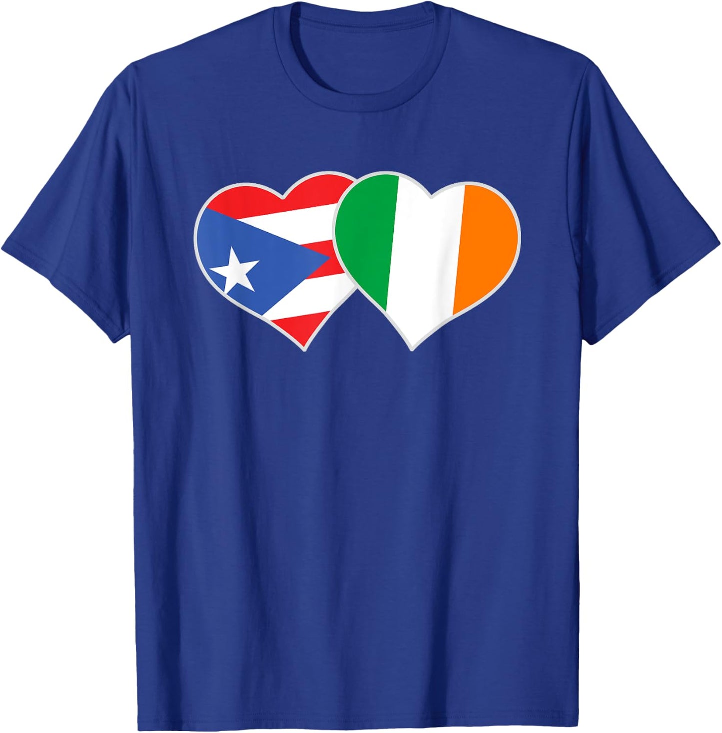Irish Puerto Rican Flag Love Ireland Puerto Rico Heart T-Shirt - T-Shirt | Royal