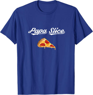 Papa Slice Pizza Belly Expectant Dad Pizza Pregnancy Reveal T-Shirt - T-Shirt | Royal