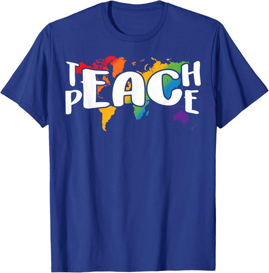 Teach Peace for Teachers and Educators T-Shirt - T-Shirt | Royal