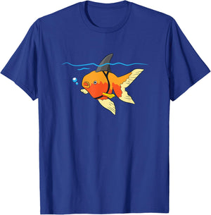 Funny Goldfishes Gifts Cute Goldfish Shark Fin Motivational Goldfish T-Shirt - T-Shirt | Royal
