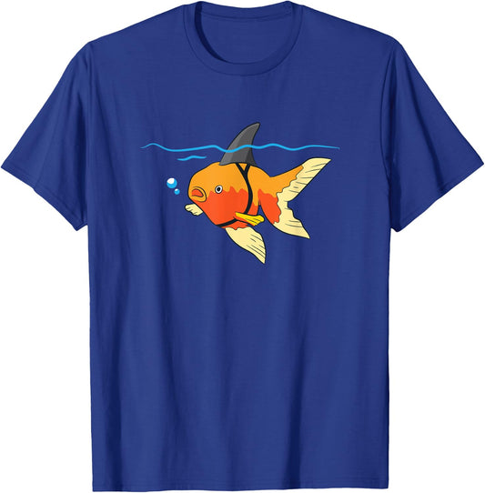 Funny Goldfishes Gifts Cute Goldfish Shark Fin Motivational Goldfish T-Shirt - T-Shirt | Royal