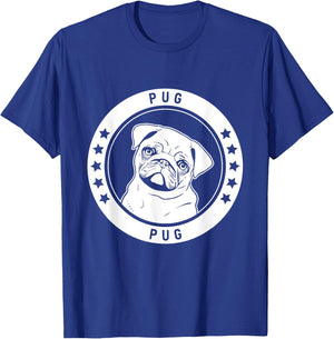 Pug Dog Portrait T-Shirt - T-Shirt | Royal