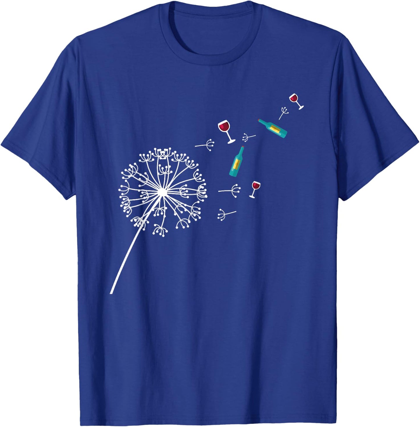 Wine Dandelion I Nature Lover Gift I Drinking Wine T-Shirt - T-Shirt | Royal