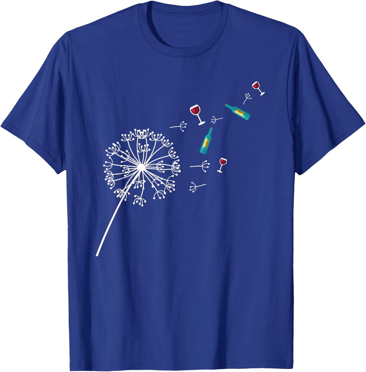 Wine Dandelion I Nature Lover Gift I Drinking Wine T-Shirt - T-Shirt | Royal