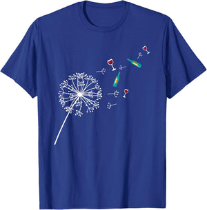Wine Dandelion I Nature Lover Gift I Drinking Wine T-Shirt - T-Shirt | Royal
