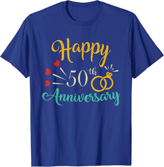 Happy 50th Anniversary Matching Couples 50th Anniversary T-Shirt - T-Shirt | Royal