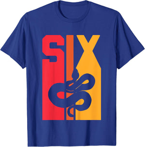 6th Birthday Vintage Snake Lover Pet Reptile 6 Years Old T-Shirt - T-Shirt | Royal