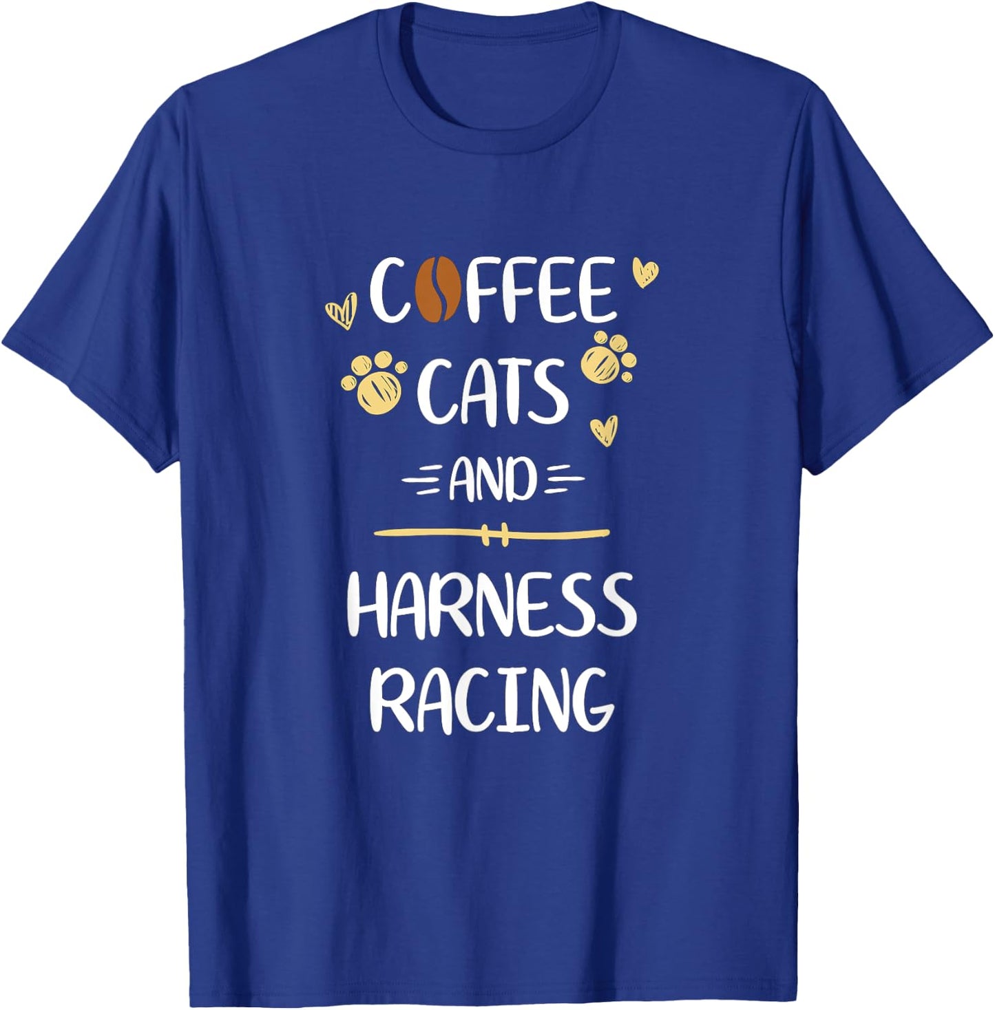 Coffee Cats and Harness Racing Horse Riding Race T-Shirt - T-Shirt | Royal