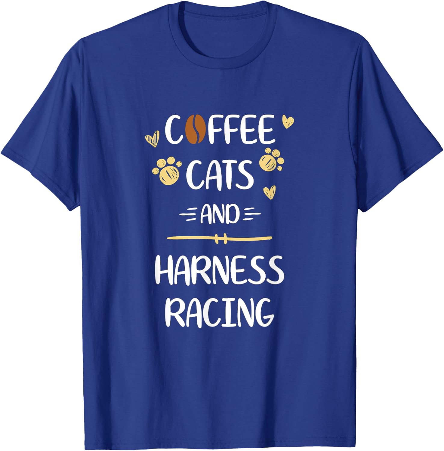 Coffee Cats and Harness Racing Horse Riding Race T-Shirt - T-Shirt | Royal