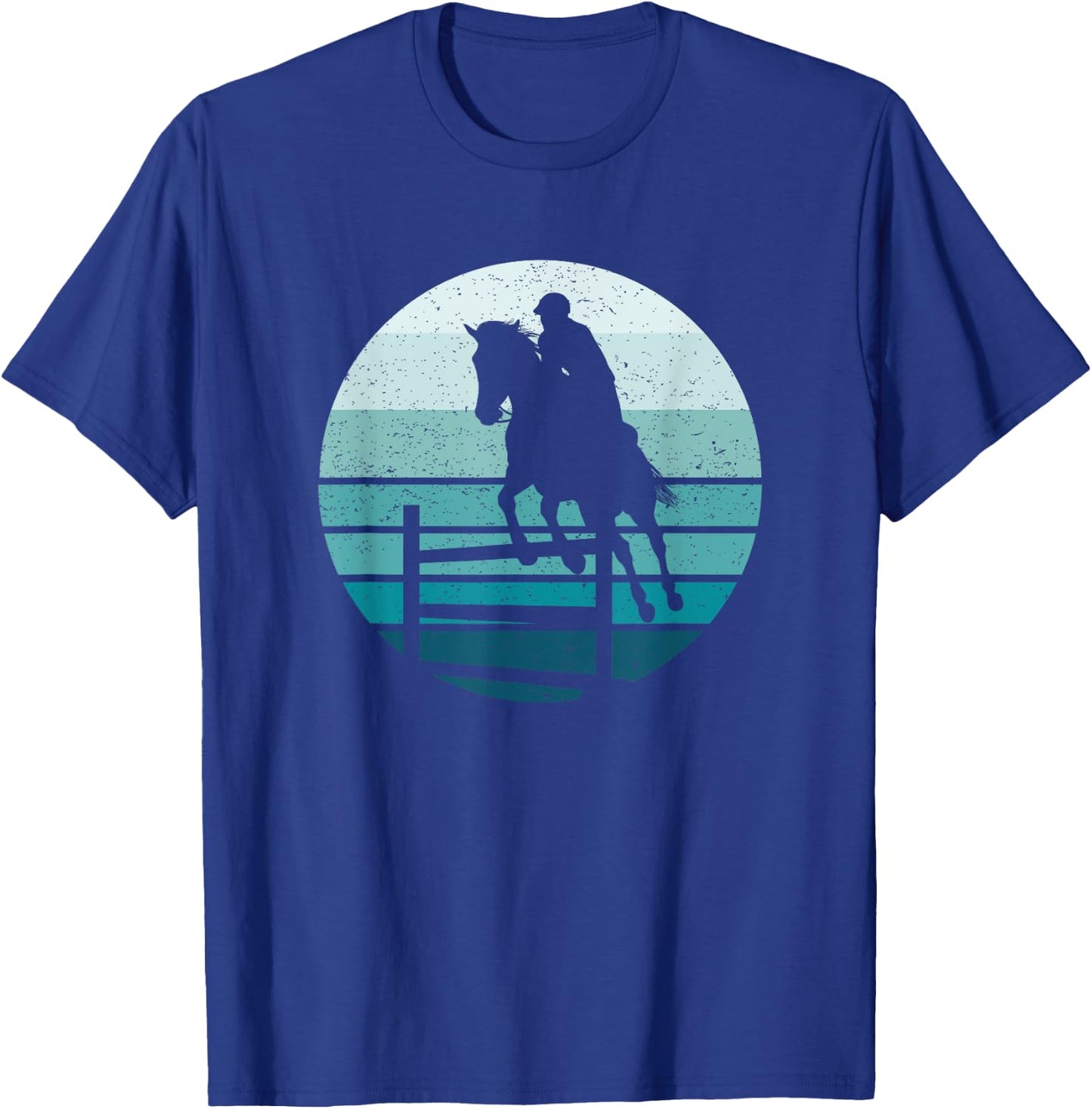 Equestrian Horse Show Jumping Retro T-Shirt - T-Shirt | Royal