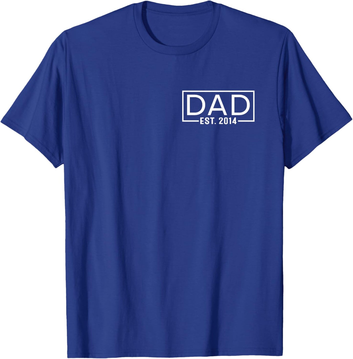 Father's Day Dad Est 2014 Logo Expect Pregnancy Announcement T-Shirt - T-Shirt | Royal
