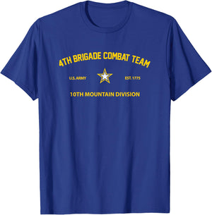 US Army 4th Brigade Combat Team 10th Mountain Division T-Shirt - T-Shirt | Royal