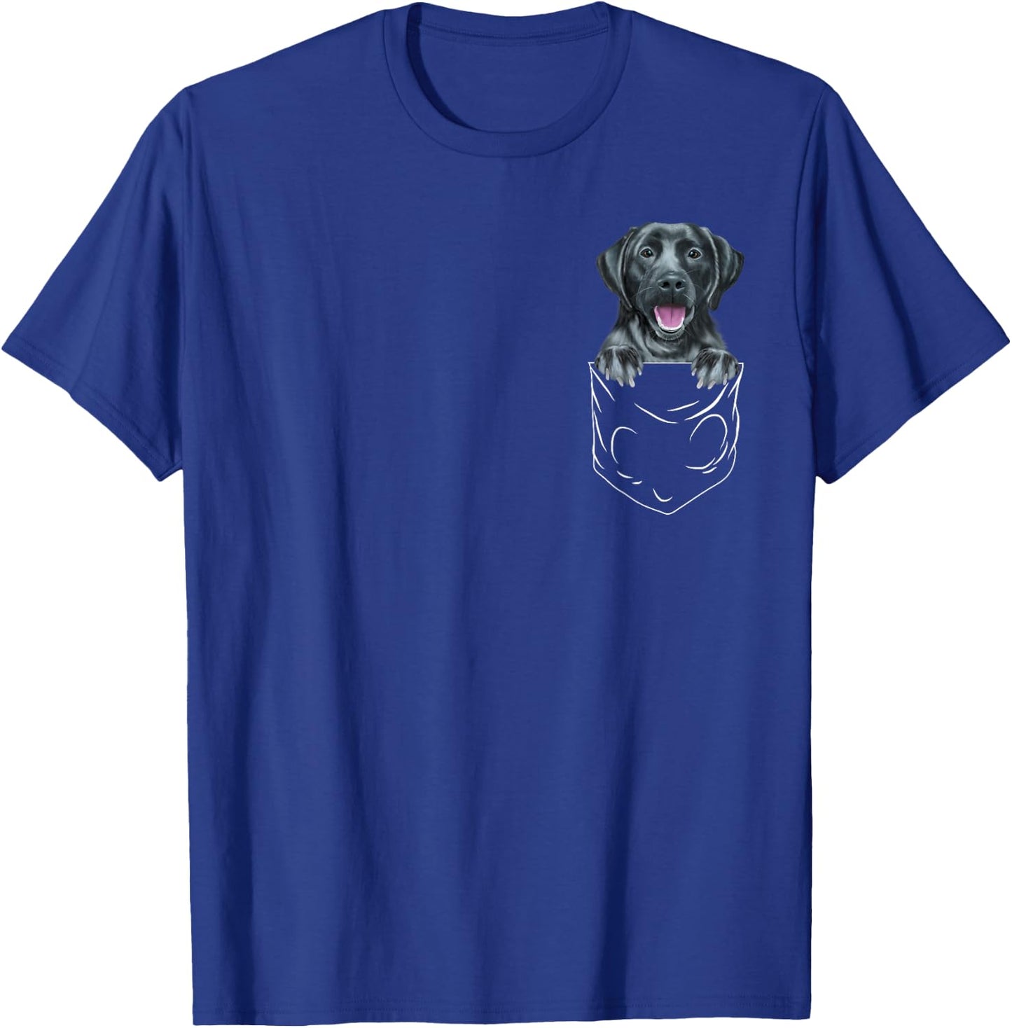 Dog In Pocket Black Labrador Retriever Funny Dog Lover Men Women Kids T-Shirt - T-Shirt | Royal