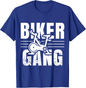 Funny Biker Gang Spin Saying Gym Workout Spinning Class Gift T-Shirt - T-Shirt | Royal