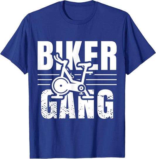 Funny Biker Gang Spin Saying Gym Workout Spinning Class Gift T-Shirt - T-Shirt | Royal