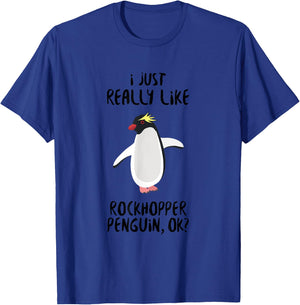 Penguin Funny - I Just Really Like Rockhopper Penguin Ok? T-Shirt - T-Shirt | Royal