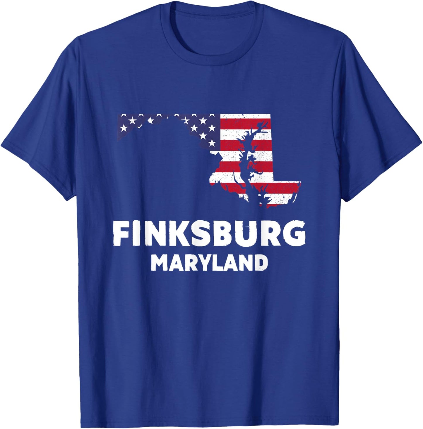 Distressed Patriotic USA Flag Finksburg, Maryland T-Shirt - T-Shirt | Royal