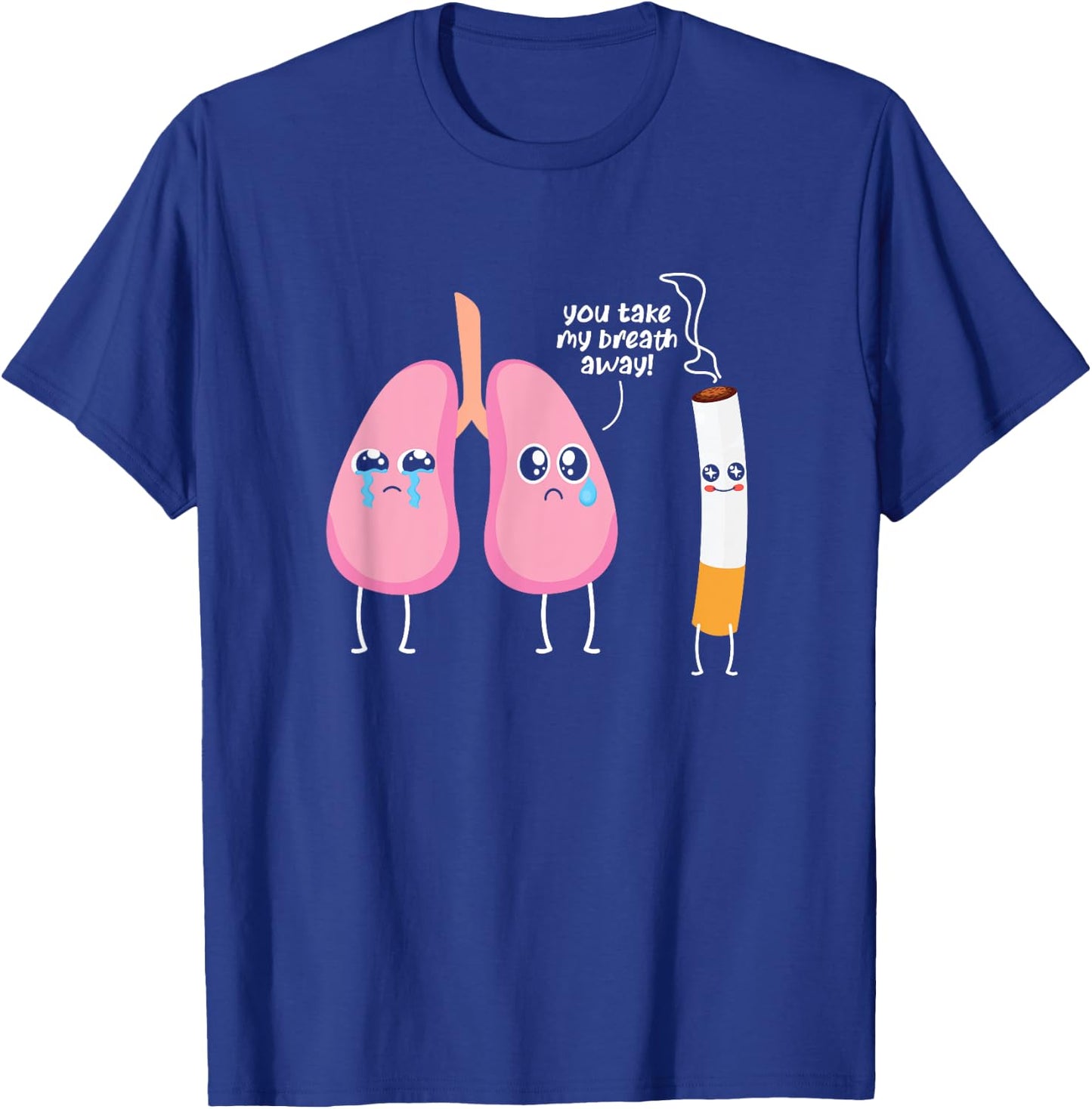 Lung Cigar Stop Smoking Support Lung Cancer Awareness T-Shirt - T-Shirt | Royal