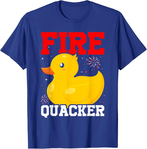 Fire Quacker Rubber Duck 4th Of July Firework T-Shirt - T-Shirt | Royal