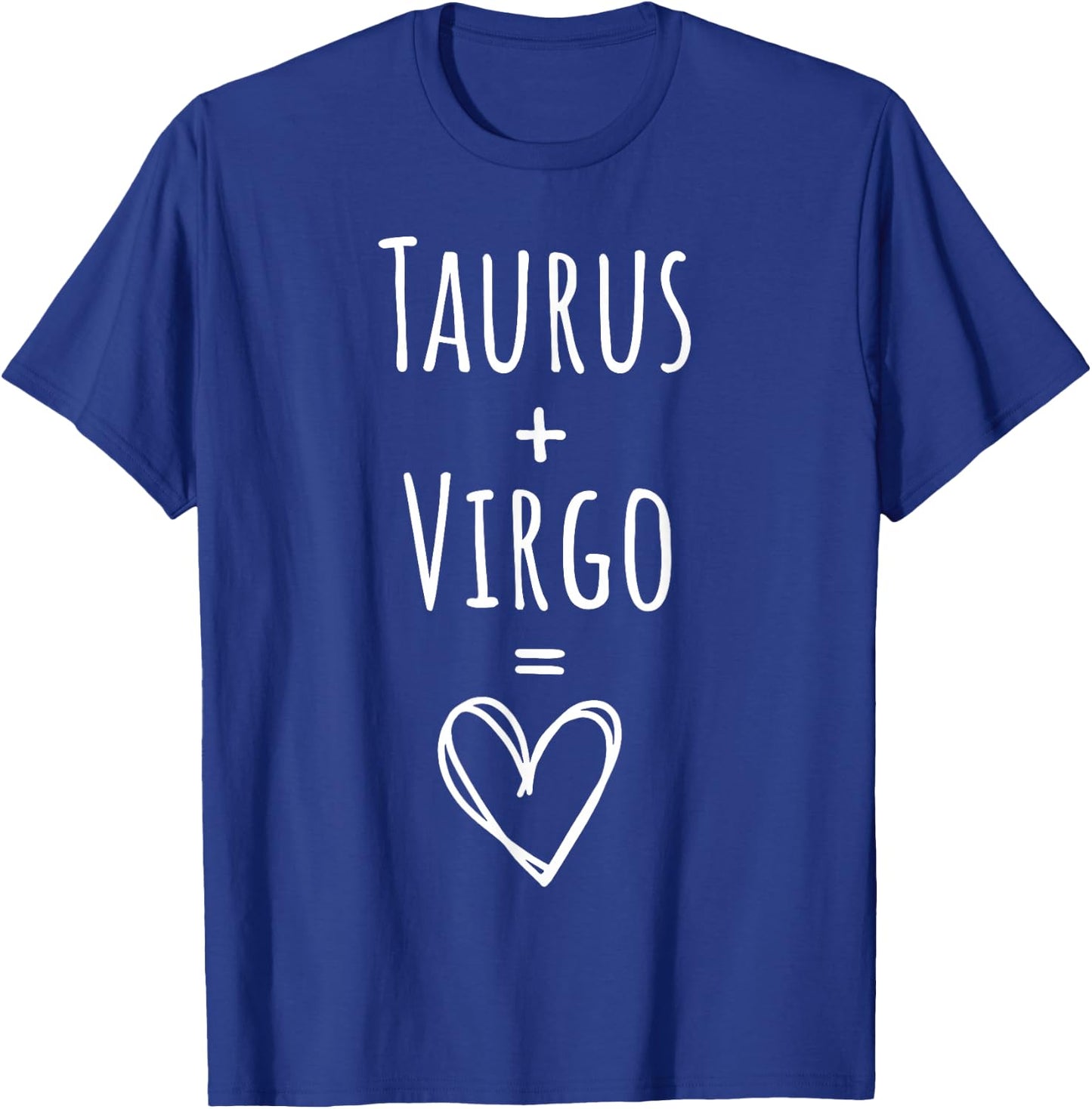 Taurus and Virgo Couple Matching Zodiac Sign T-Shirt - T-Shirt | Royal