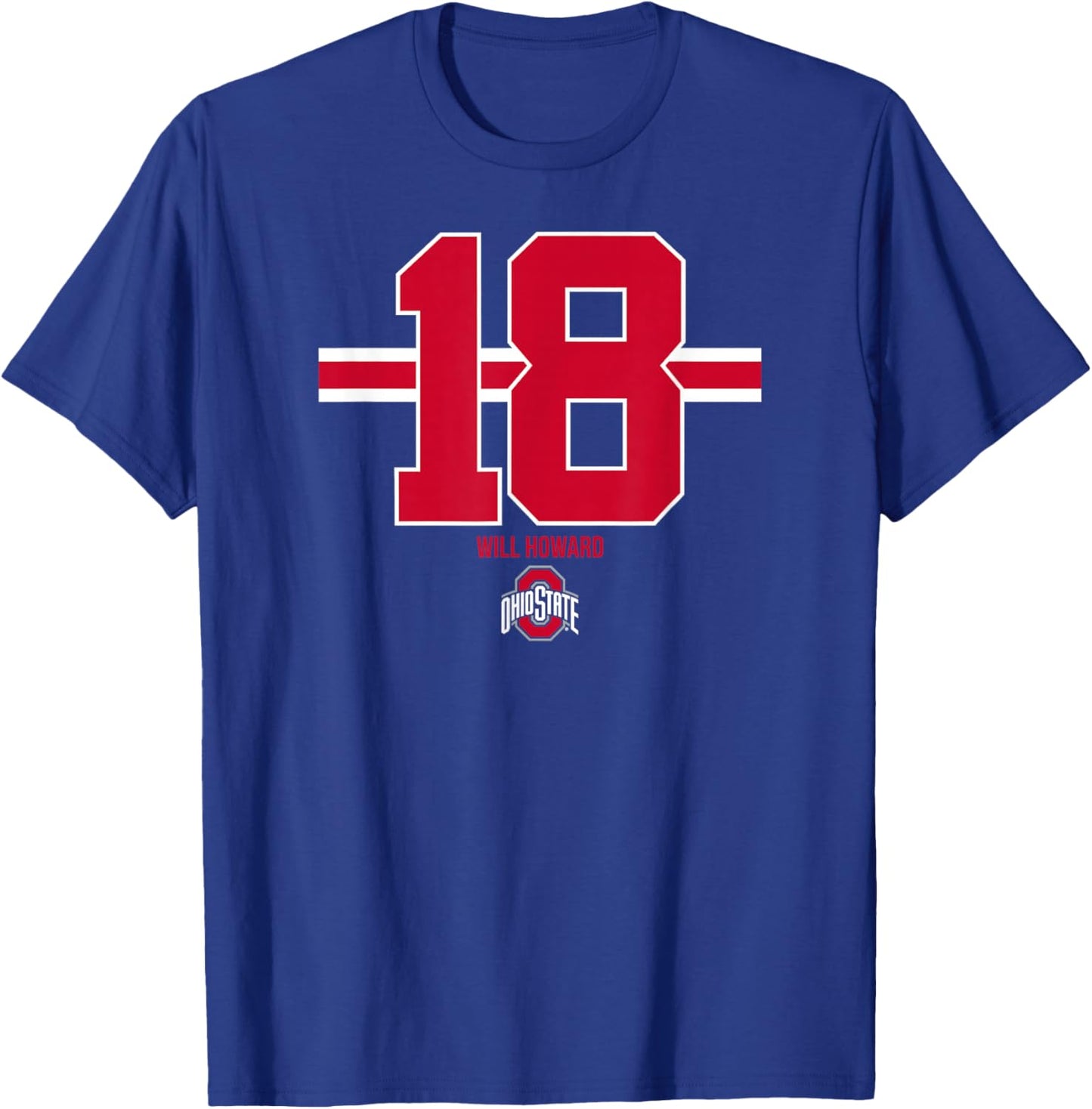 Ohio State Football: Will Howard 18 T-Shirt - T-Shirt | Royal