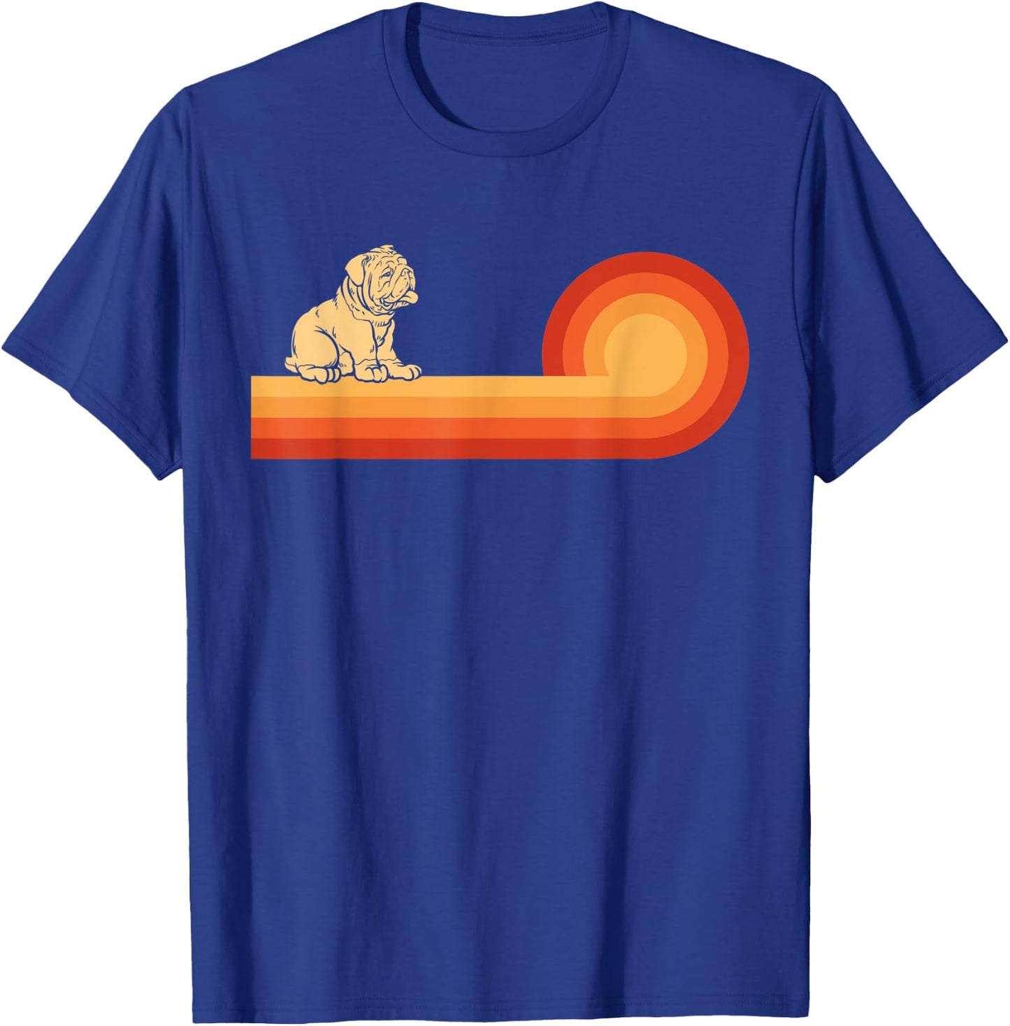 Retro English Bulldog Gifts Dog Mom Shirt Vintage Bull Dog T-Shirt - T-Shirt | Royal