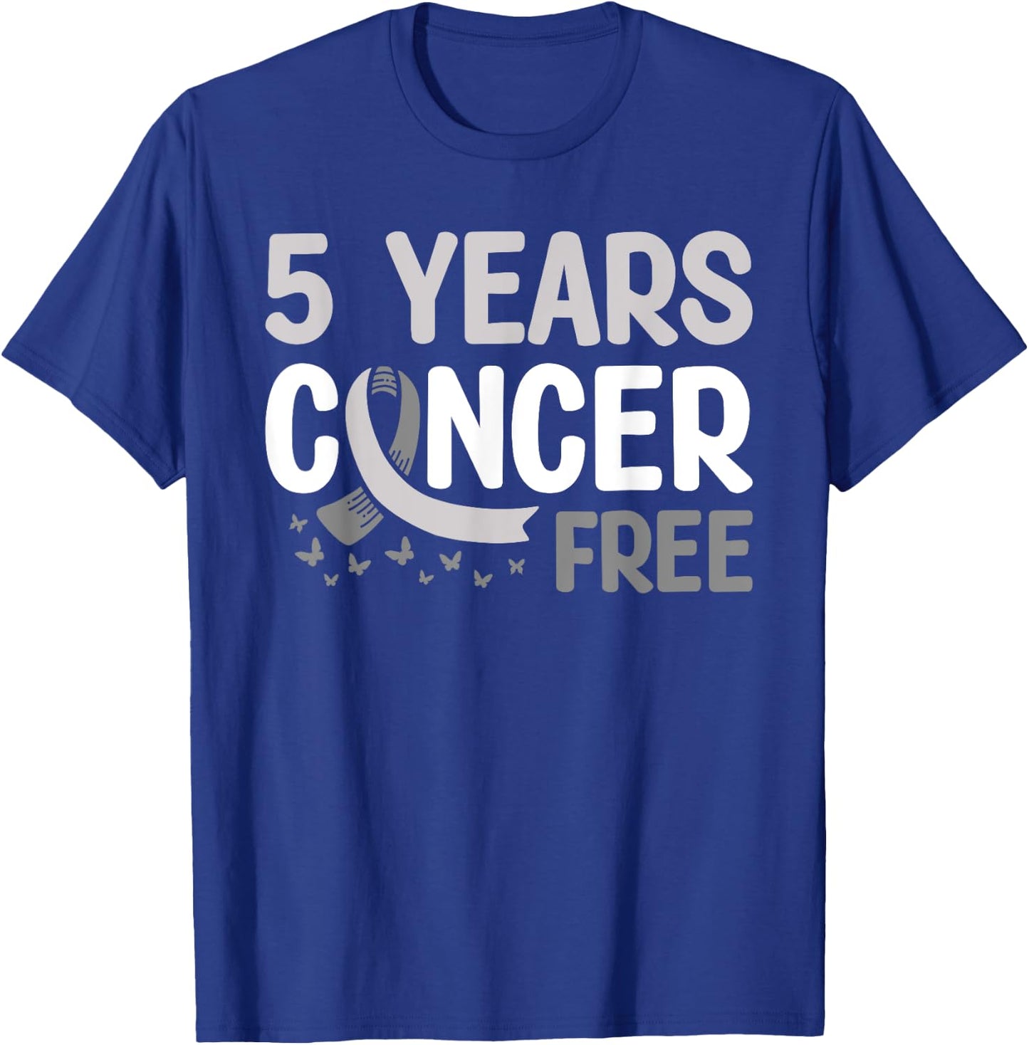 Brain Tumor Cancer Awareness 5 Years Cancer Free T-Shirt - T-Shirt | Royal
