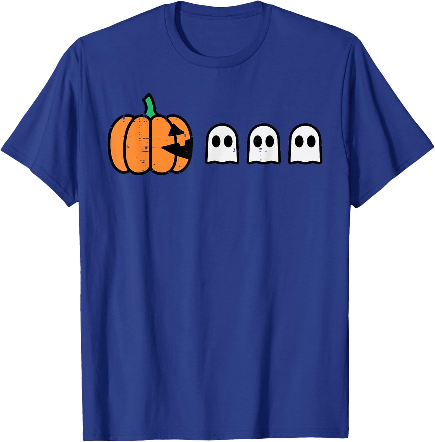 Halloween Gamer Pumpkin Eating Ghost Costume Men Boys Kids T-Shirt - T-Shirt | Royal