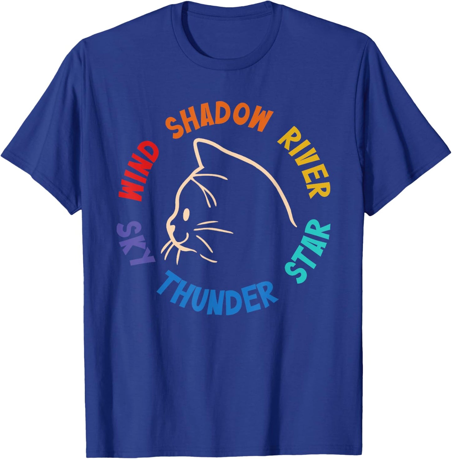Wind Shadow River Star Thunder Sky Cat Feline T-Shirt - T-Shirt | Royal