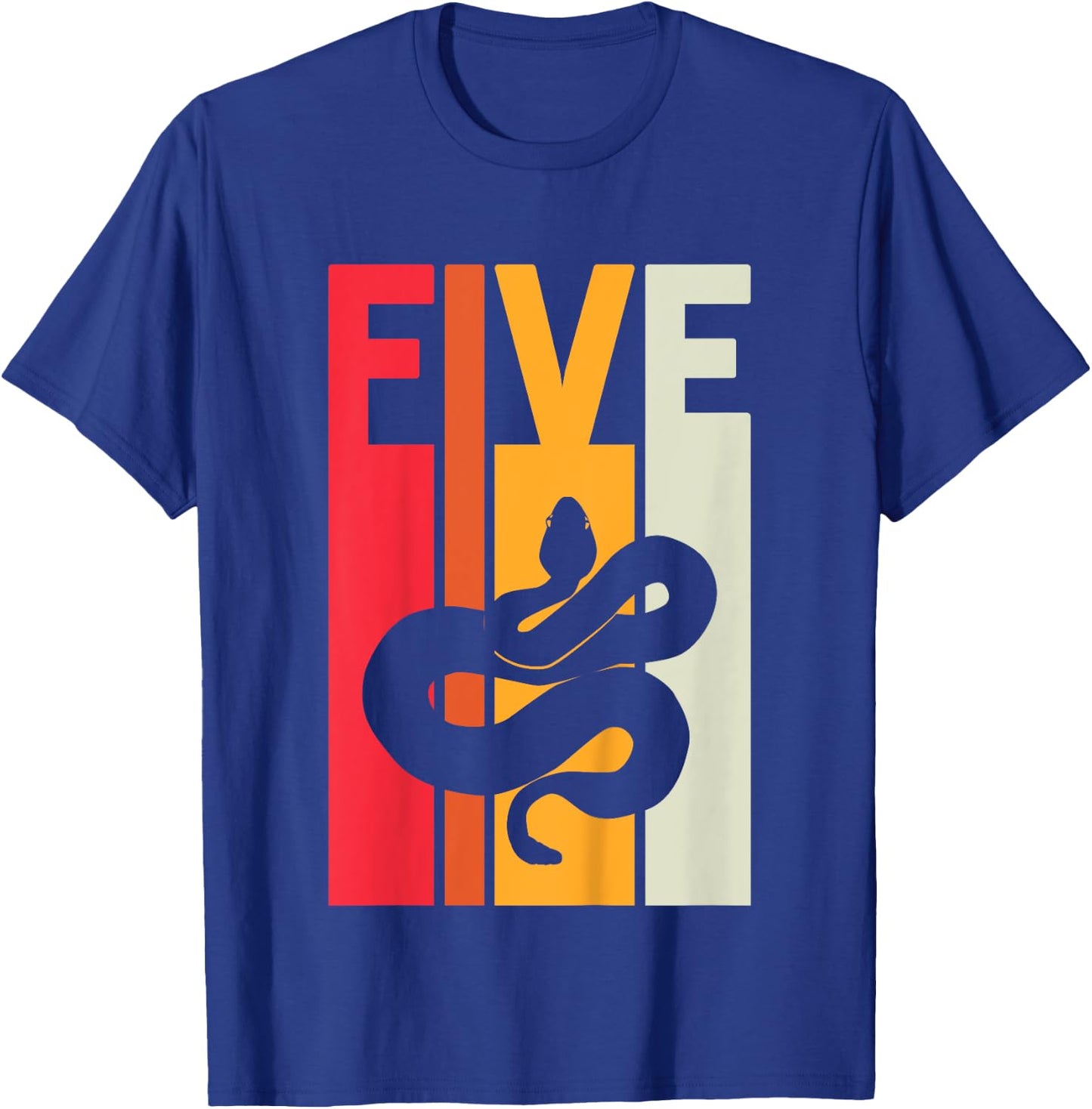 5th Birthday Vintage Snake Lover Pet Reptile 5 Years Old T-Shirt - T-Shirt | Royal