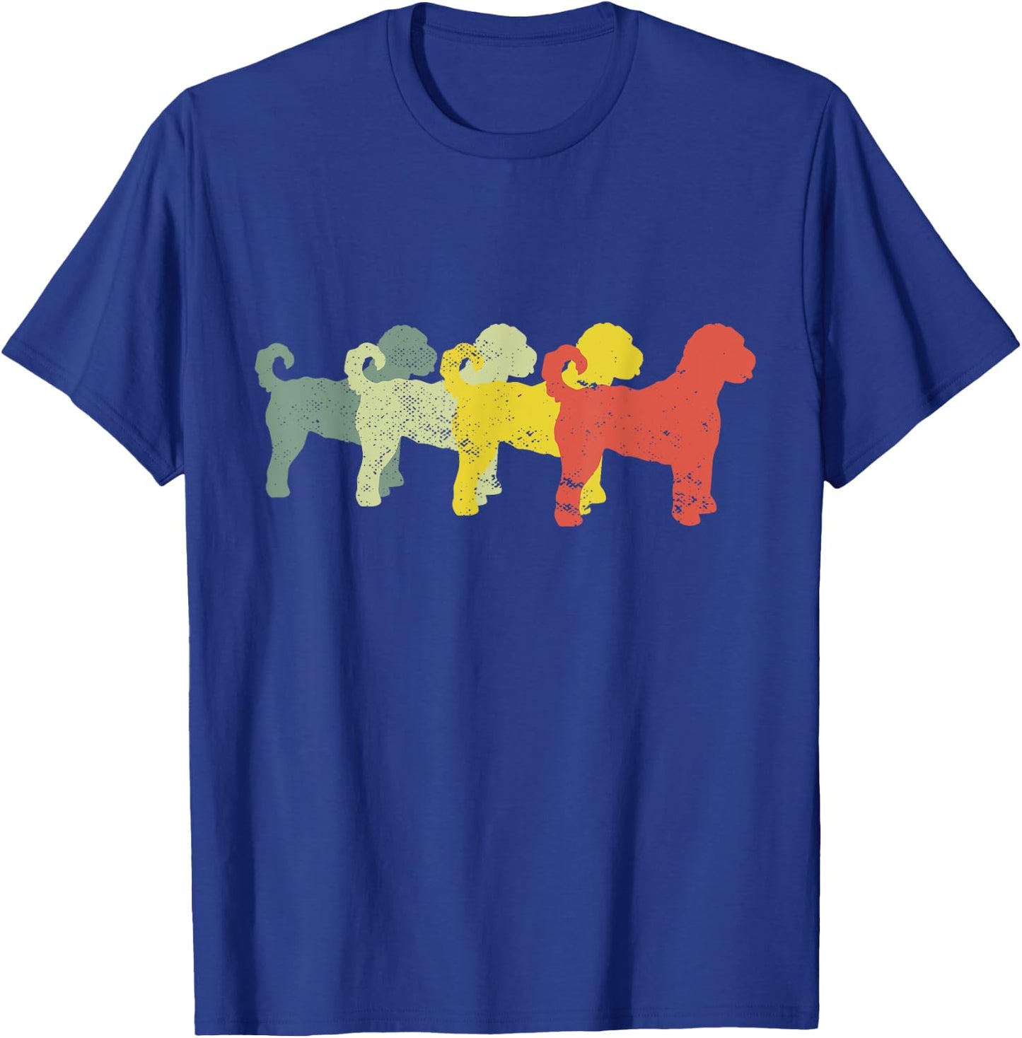 Funny Retro Doodle Dad & Mom - Aussie Doodle & Goldendoodle T-Shirt - T-Shirt | Royal