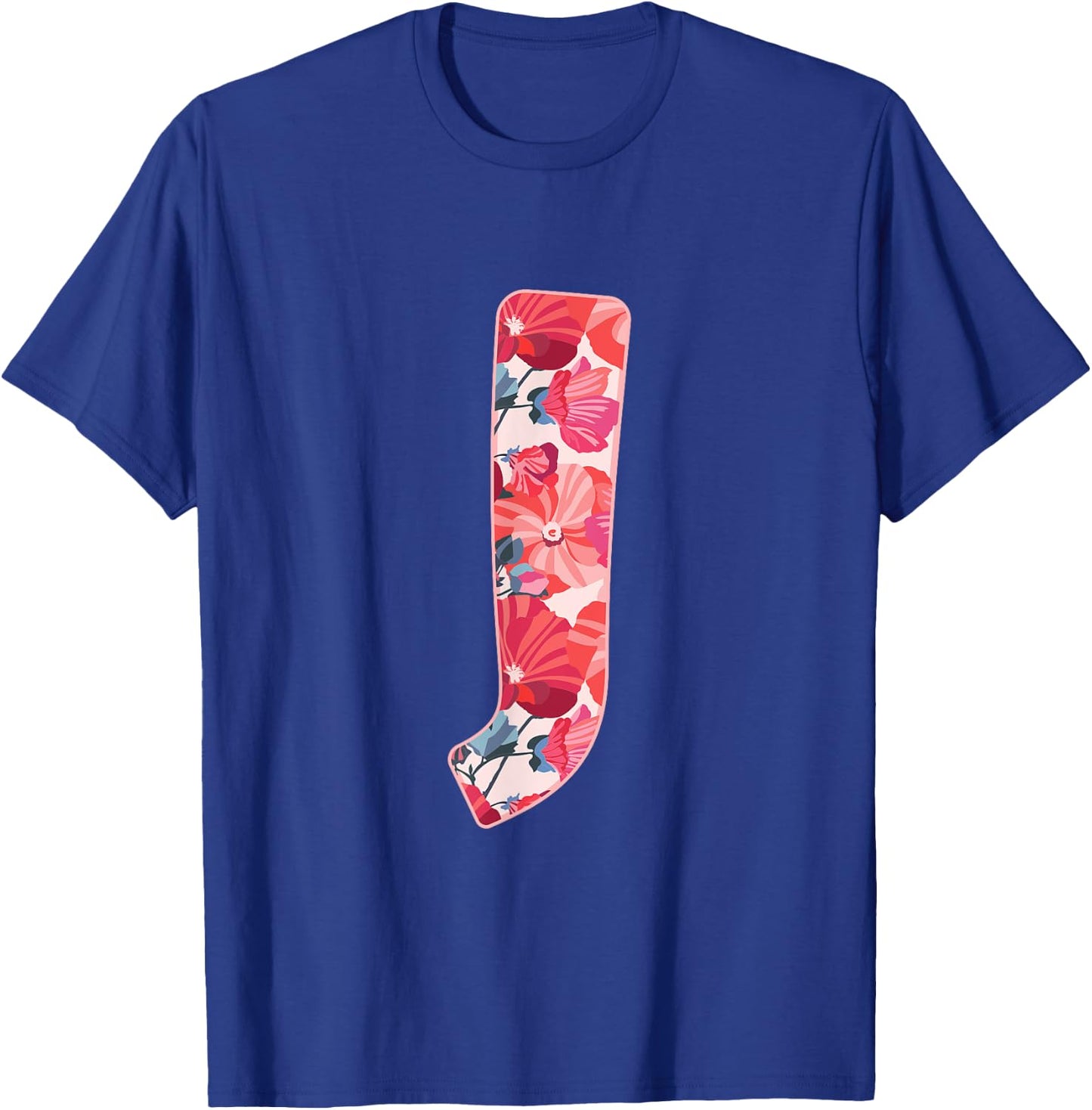 Letter J Alphabet First Name Consonant Flower Garden Gift T-Shirt - T-Shirt | Royal