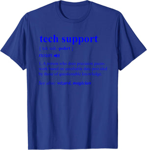 Tech Support Definition Funny Computer Geek Programmer Gift T-Shirt - T-Shirt | Royal