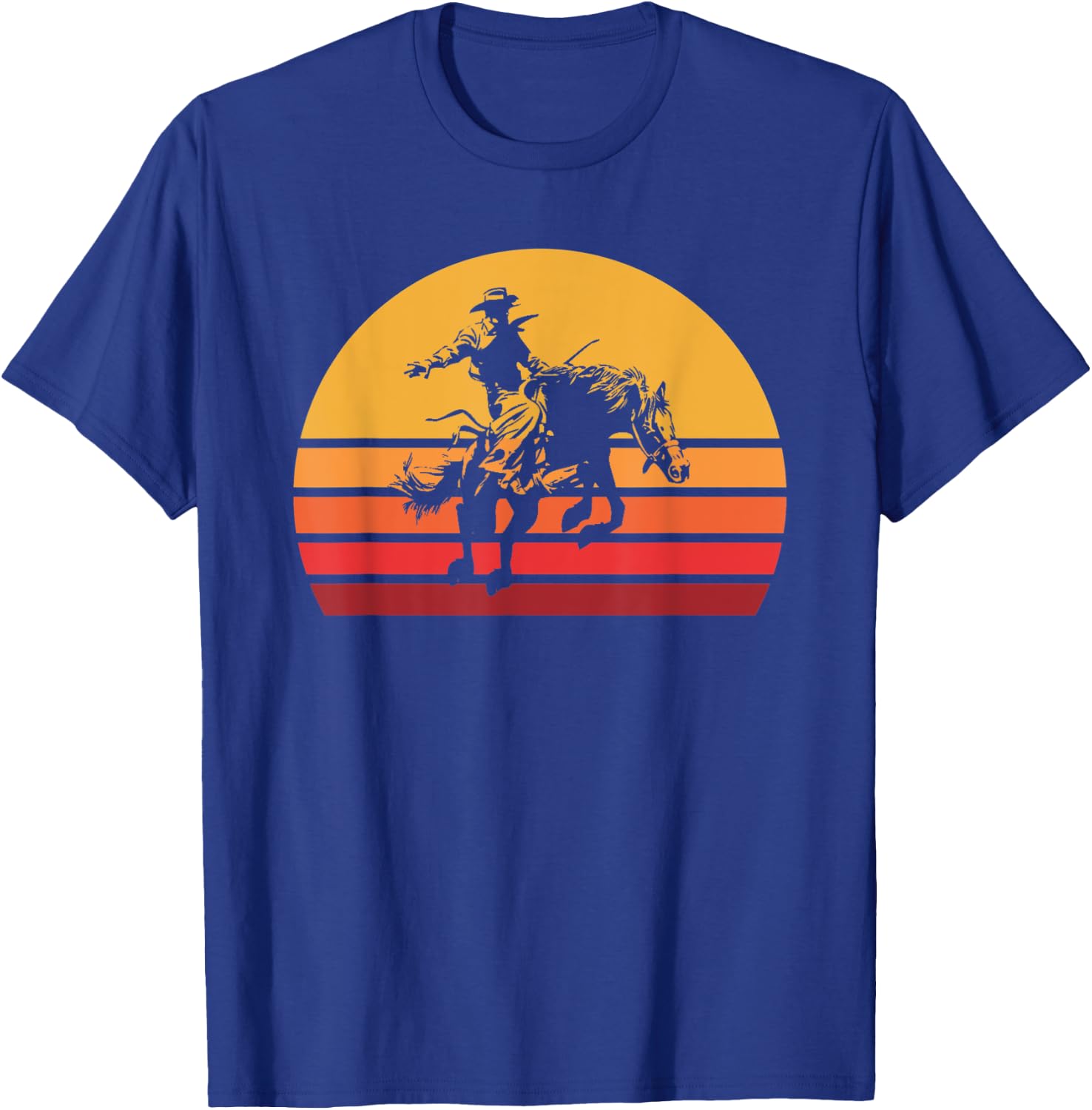 Retro Bronc Riding Vintage Bucking Horse Sporting T-Shirt - T-Shirt | Royal