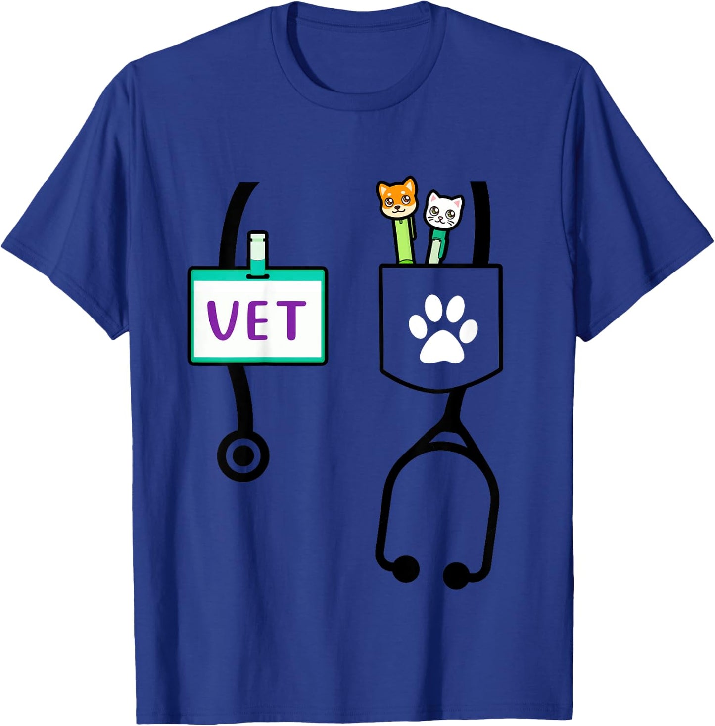 Kids Veterinarian Costume Gift Boys Girls Kids Animal Doctor Vet T-Shirt - T-Shirt | Royal