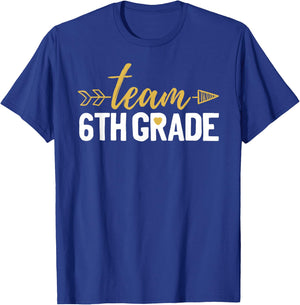 Team 6th Grade Hello Sixth Grade Crew Squad Teacher Kids T-Shirt - T-Shirt | Royal