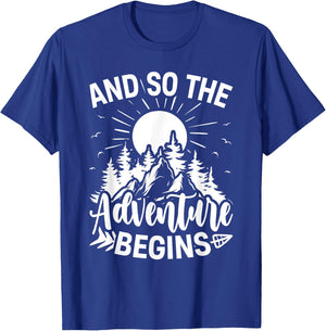 And So The Adventure Begins Adventure Camping T-Shirt - T-Shirt | Royal