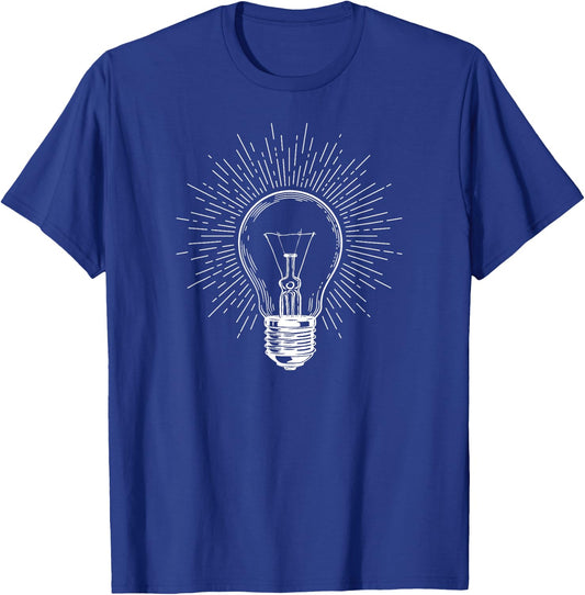 Navalnyi Men's Black Cotton Blend with Short Sleeves, Size Small, Collarless, , Unique Vintage Light Bulb Design, School Occasion, Exercise and Fitness, Imported T-Shirt - T-Shirt | Royal