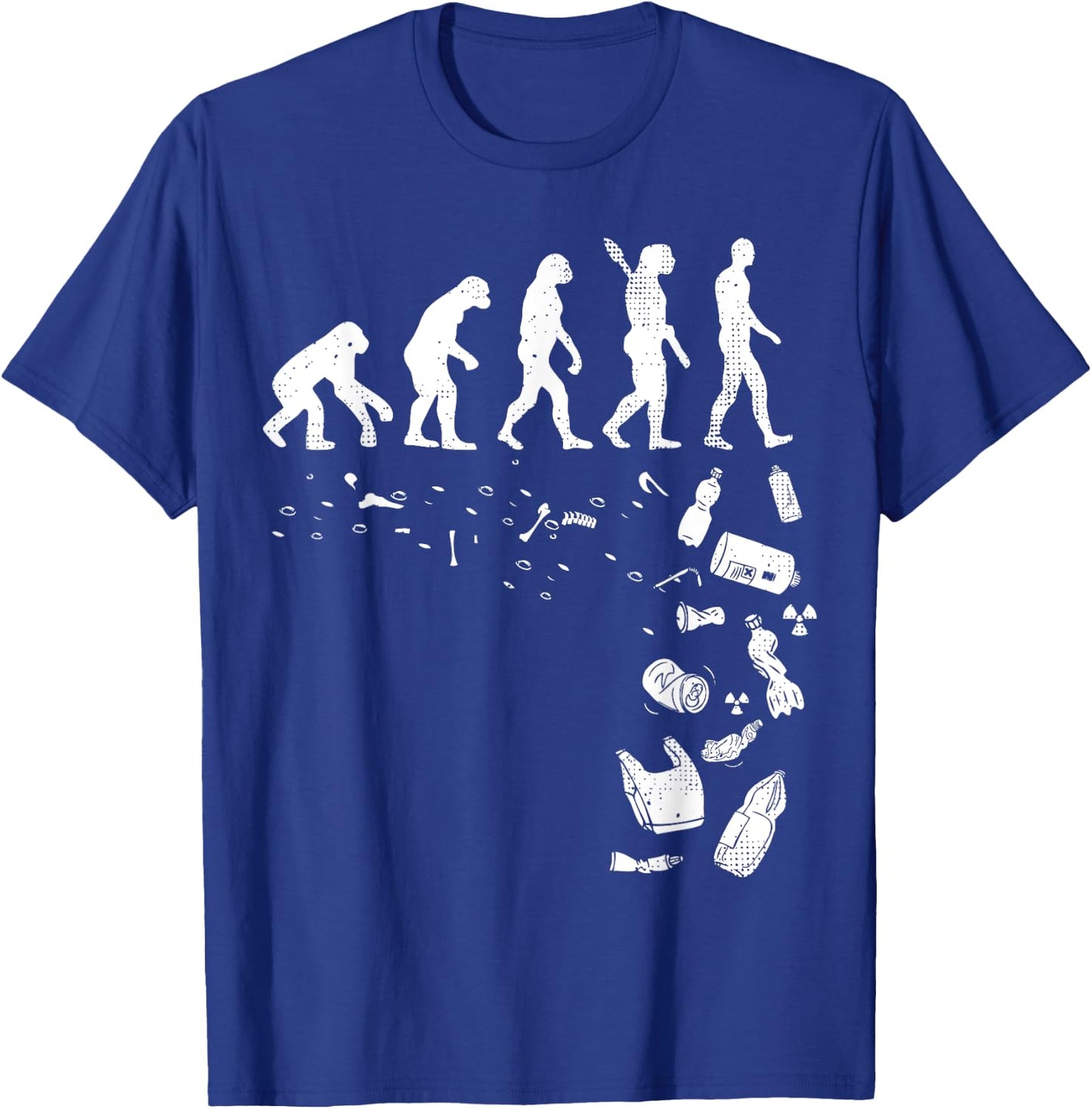Human Evolution Pollution Cool Earth Day Lover Gift T-Shirt - T-Shirt | Royal