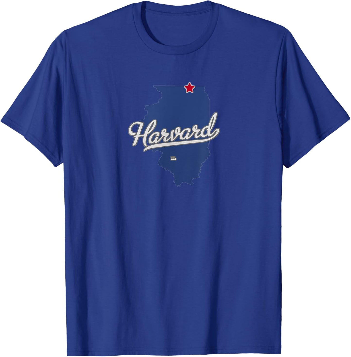 Harvard Illinois IL Map T-Shirt - T-Shirt | Royal