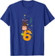 Kids Funny Cute Monkey Lover 6th Birthday Six 6 Yr 6 Year Old T-Shirt - T-Shirt | Royal