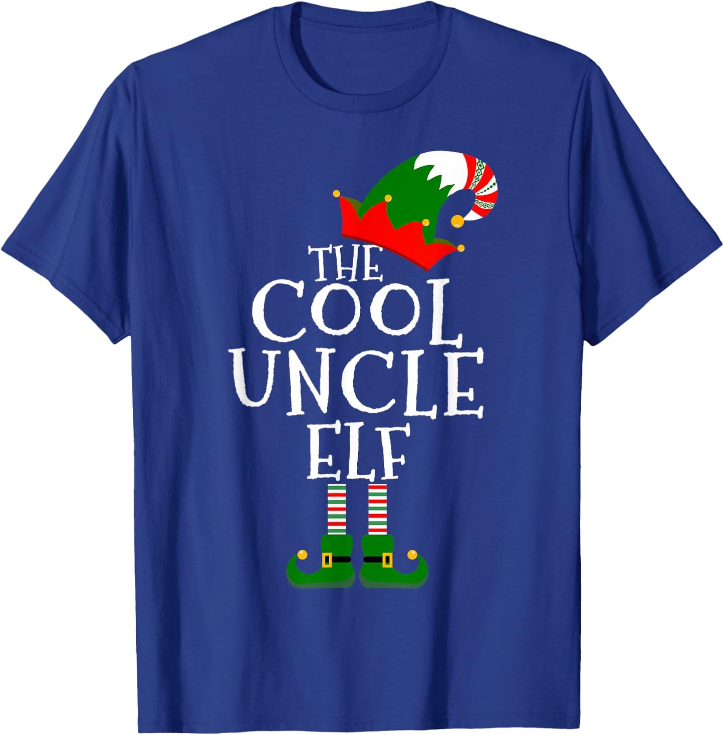 Fun The Cool Uncle Elf Gift Matching Family Group Christmas T-Shirt - T-Shirt | Royal