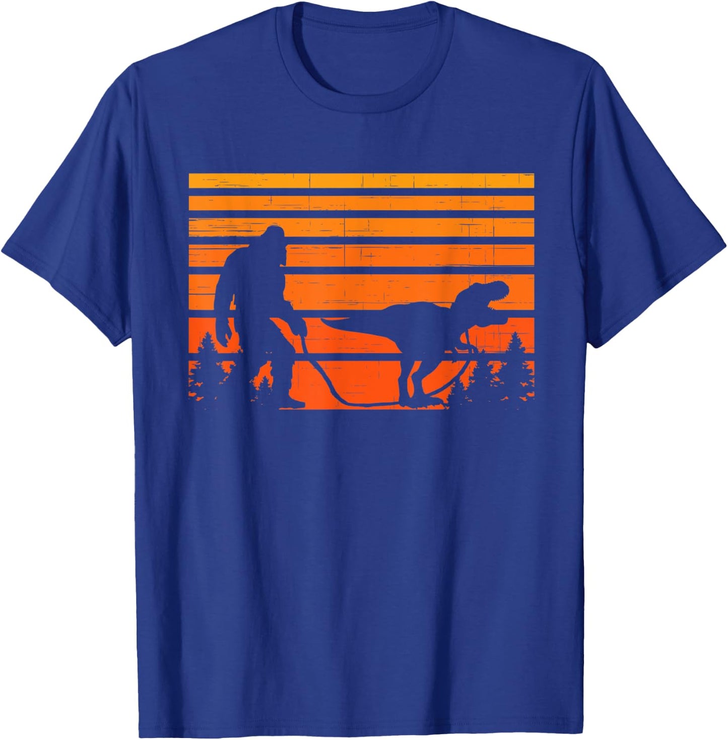 Bigfoot Walking Dinosaur Tyrannosaurus T Rex T-Shirt - T-Shirt | Royal