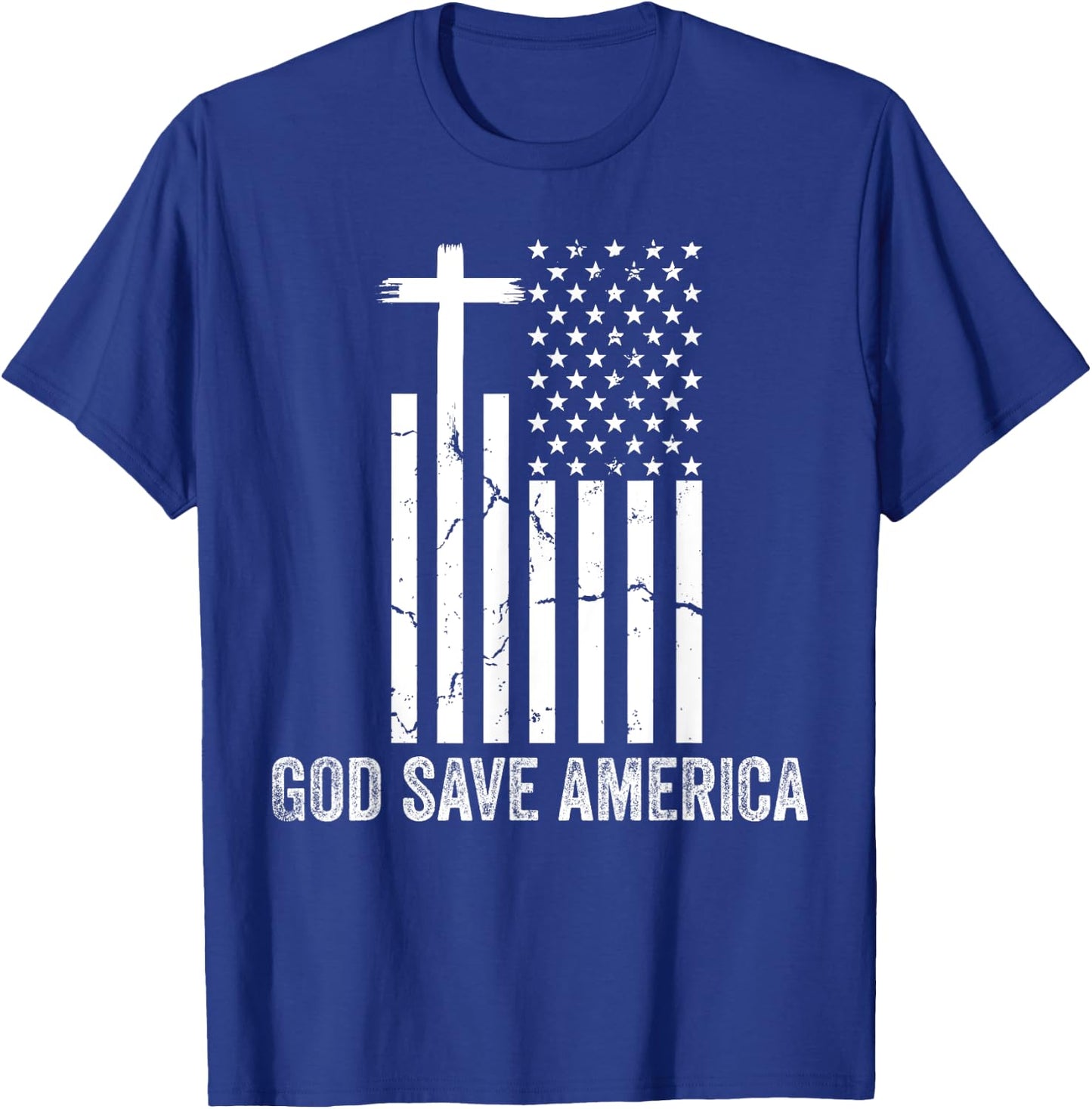 God Save America Shirt,Jesus Christ Saves USA,American Flag T-Shirt - T-Shirt | Royal